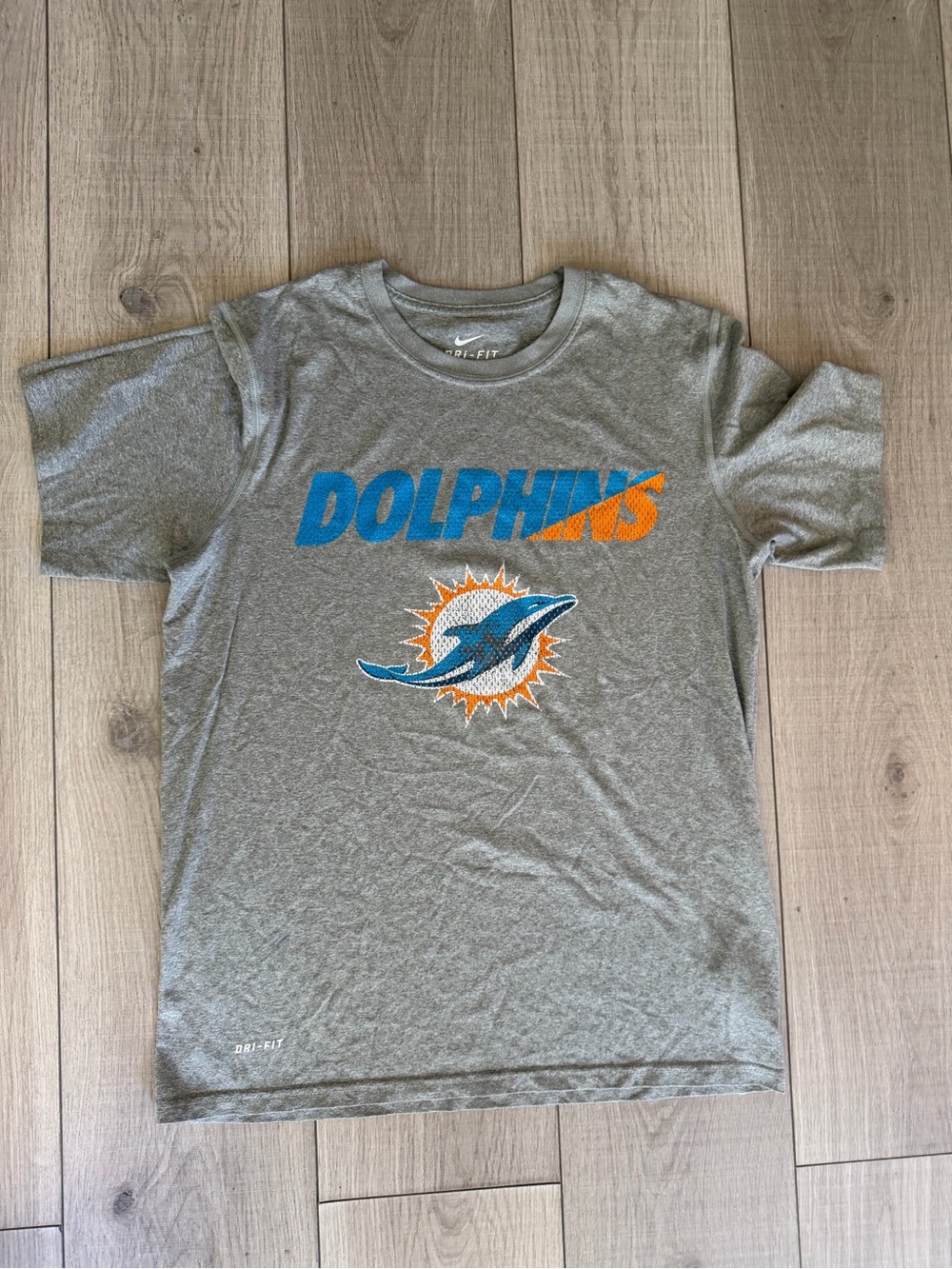 Nike Gray Miami Dolphins Dry Fit Graphic Tee NFL